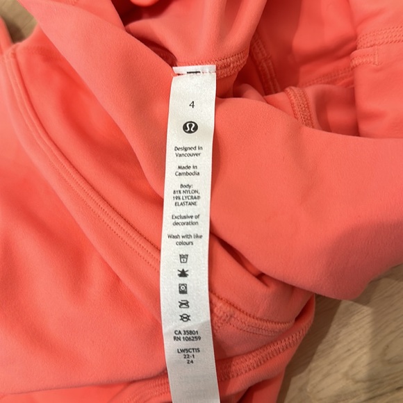Lululemon Leggings- Raspberry cream. Tiny stain. DOUBLE LINED. - Picture 4 of 5